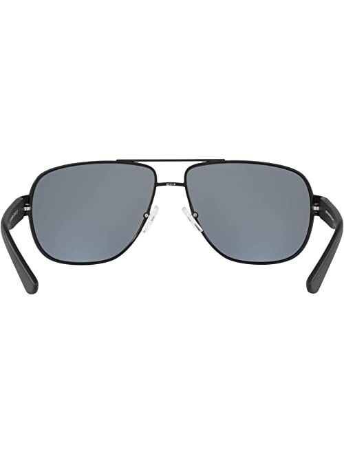 Armani Exchange AX2012 Rectangular Metal Sunglasses