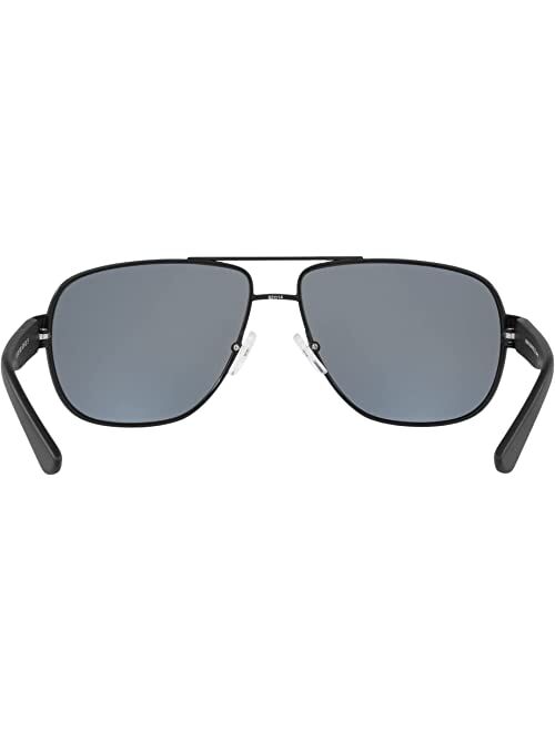 Armani Exchange AX2012 Rectangular Metal Sunglasses