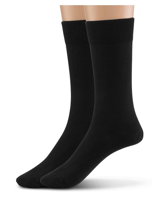 Silky Toes Modal Men's Dress Crew Socks, Solid and Designed Super Soft Socks Multi Pack