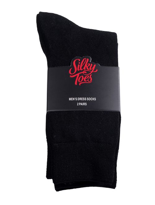 Silky Toes Modal Men's Dress Crew Socks, Solid and Designed Super Soft Socks Multi Pack