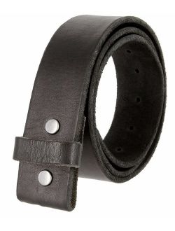100% One-Piece Full Grain Leather Belt Strap with No Slot Hole 1 1/2
