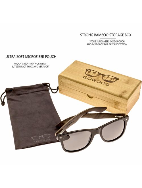 Ebony Wood Sunglasses For Men and Women with Black Polarized Lenses