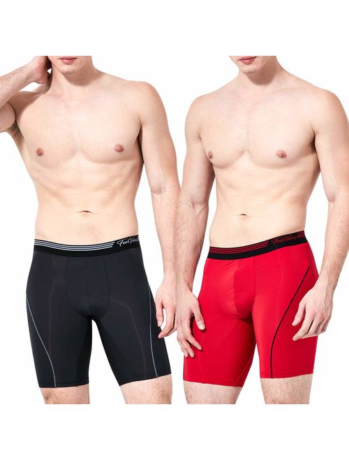 Feelvery Men's Superior Fit Microfiber Active Performance Boxer Briefs Underwear - Unlimited Comfort Series