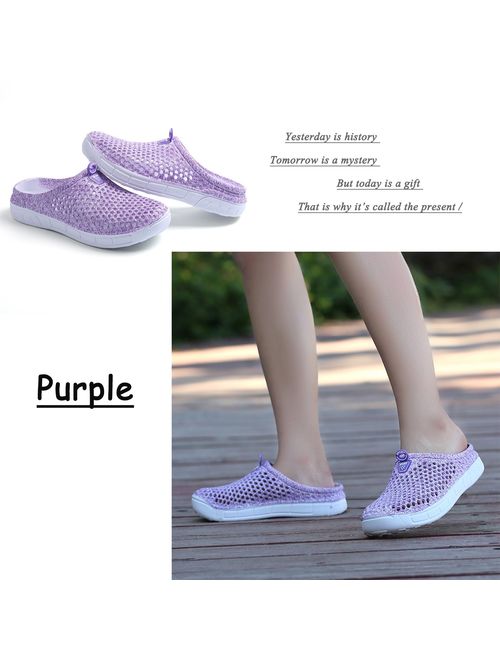 Brfash Garden Clogs Shoes Mens Womens Breathable Mesh Sandals Mule Non-Slip Outdoor Summer Slippers Lightweight Water Beach Sports Shoes