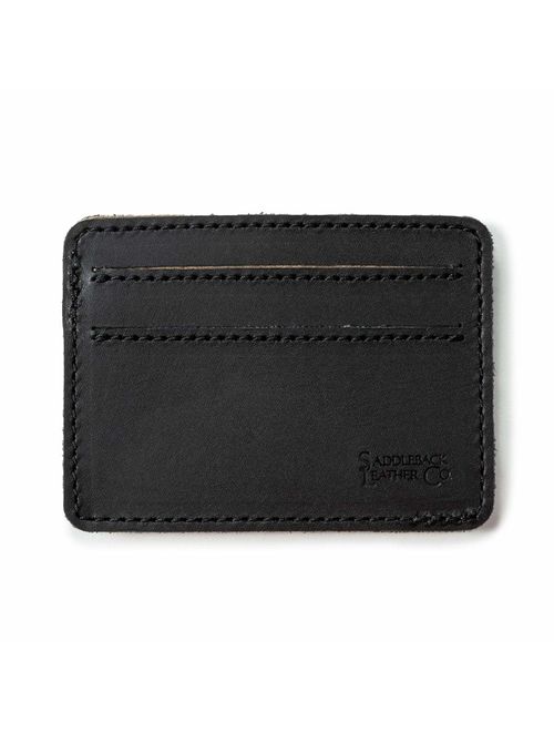 Saddleback Leather Co. Slim Full Grain Leather Front Pocket ID Window Wallet for Men Includes 100 Year Warranty