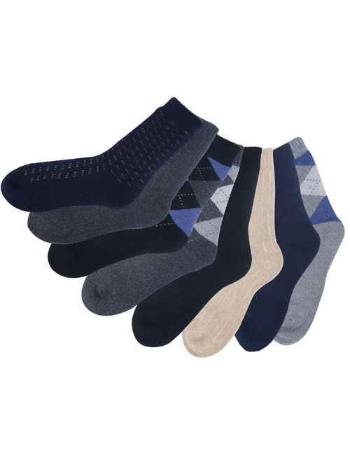 Luxina 8 Pairs Warm Thick Wool Knitting Autumn Winter Socks for Men