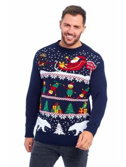 LEKEEZ Men's Ugly Christmas Sweaters Unisex Novelty Xmas Jumpers Pullover Funny