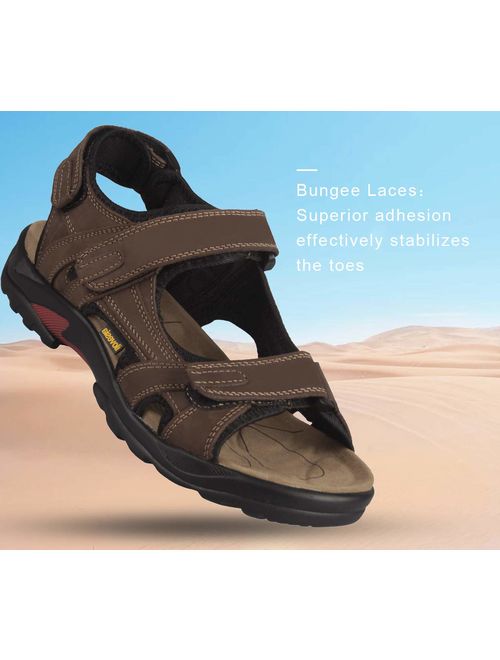 iloveSIA Mens Leather Sandals Athletic and Outdoor Shoes
