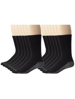 Men's Dri-Tech Comfort Crew Socks, Black, 12 Pair