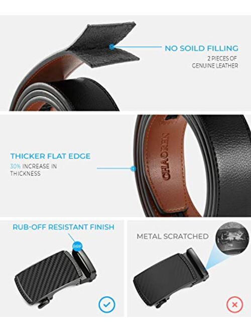 CHAOREN Ratchet Belt for men - Mens Belts Leather 1 3/8" for Dress Pants - Micro Adjustable Belt Fit Everywhere