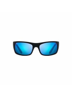 Peahi Polarized Matte Black Wrap Frame Sunglasses