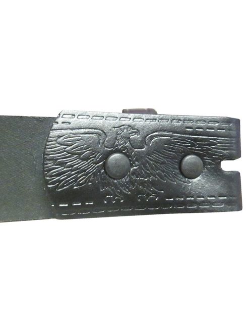 Belt for buckle Western Leather Engraved Tooled Strap w/Snaps for Interchangeable Buckles, USA