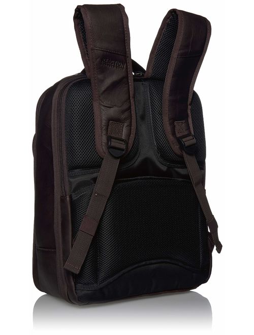 Kenneth Cole Reaction Manhattan Colombian Leather Slim 16" Laptop Checkpoint-Friendly Anti-Theft RFID Business Backpack
