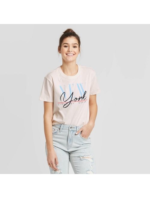 Women's New York Short Sleeve Graphic T-Shirt - Fifth Sun (Juniors') - Pink
