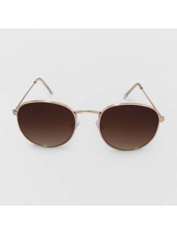 Women's Round Metal Sunglasses - A New Day™ Gold