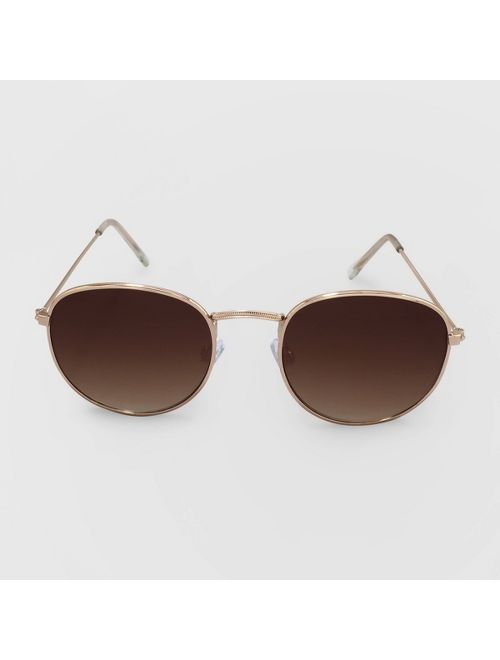 Women&#39;s Round Metal Sunglasses - A New Day&#8482; Gold