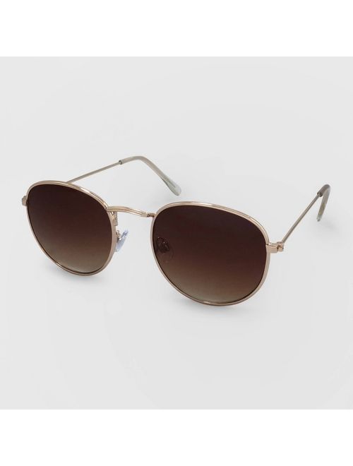 Women&#39;s Round Metal Sunglasses - A New Day&#8482; Gold