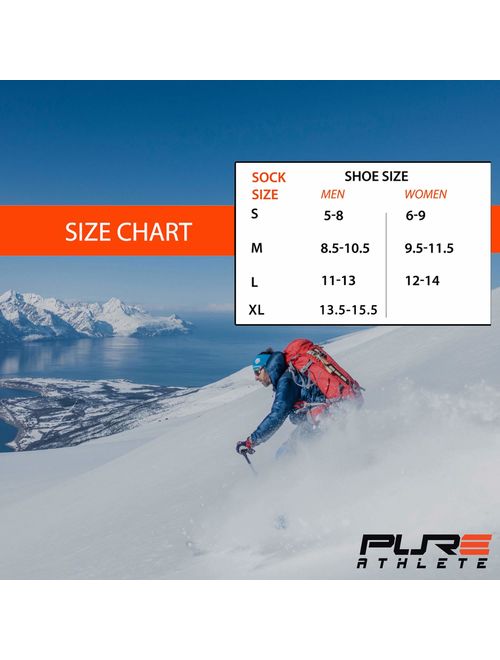 Pure Athlete Wool Elite Ski Socks Men - Lightweight Merino Wool Warm Skiing Sock, Women Snowboarding