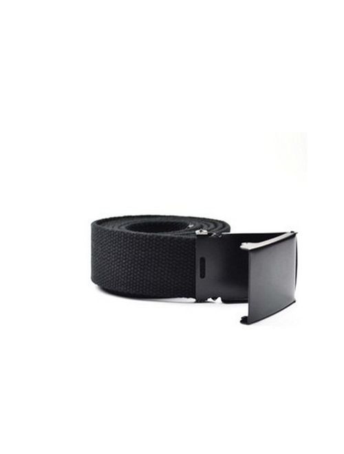 Feesy Black Unisex Canvas Adjustable Military Waist Web Belt / Strap with Slider Buckle with KLOUD City cleaning cloth