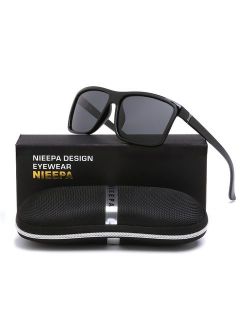 NIEEPA Men's Sports Polarized Sunglasses Square Frame Glasses