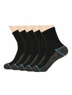 Copper Infused Athletic Ankle Quarter Socks for Mens and Womens 4/5 Pairs