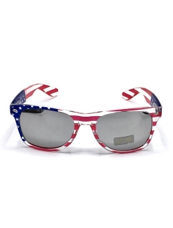 American Flag Sunglasses For Women And Men, Color Mirror Lens, Patriotic USA Sunglasses