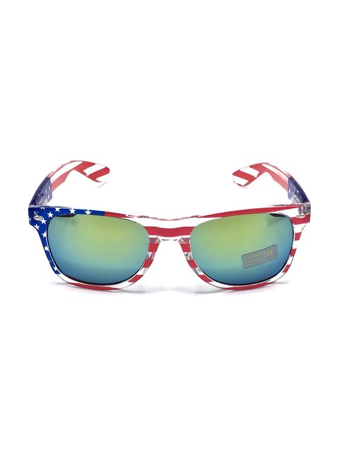 American Flag Sunglasses For Women And Men, Color Mirror Lens, Patriotic USA Sunglasses