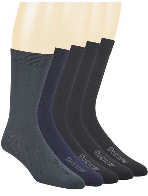 Yomandamor Men's 5 Pack Bamboo Mid-Calf Dress Socks,Size 10-13
