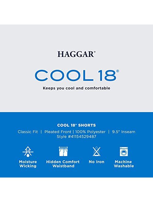 Haggar Men's Cool 18 Pleat Front Hidden Expandable Waist Short-Regular and Big & Tall Sizes