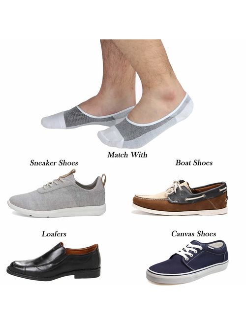 Jormatt Genuine Mens No Show Socks,Loafer Sneakers Low Cut Cotton Socks With Non Slip Grips