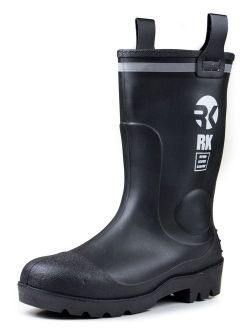RK Mens Waterproof Rubber Sole Rain Boots