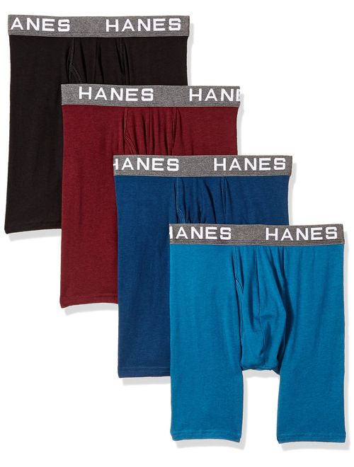 Hanes Ultimate Men's Comfort Flex Fit Ultra Soft Cotton Modal Blend Boxer Brief 4-Pack