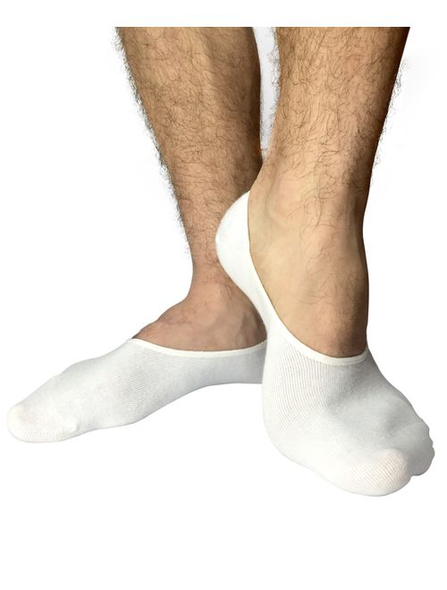 Quality Mens No Show Socks STOMPERJOE Up To Size 13-15 Cool Cotton Stay-on Boat Shoe Socks