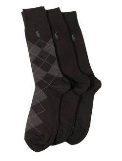 Men's Set of Three Argyle Dress Socks