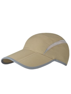 Connectyle Foldable Mesh Sports Cap with Reflective Stripe Breathable Sun Runner Cap
