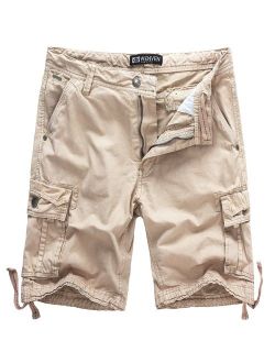 WenVen Men's Cotton Twill Cargo Shorts Outdoor Wear(Regular & Big and Tall Sizes)