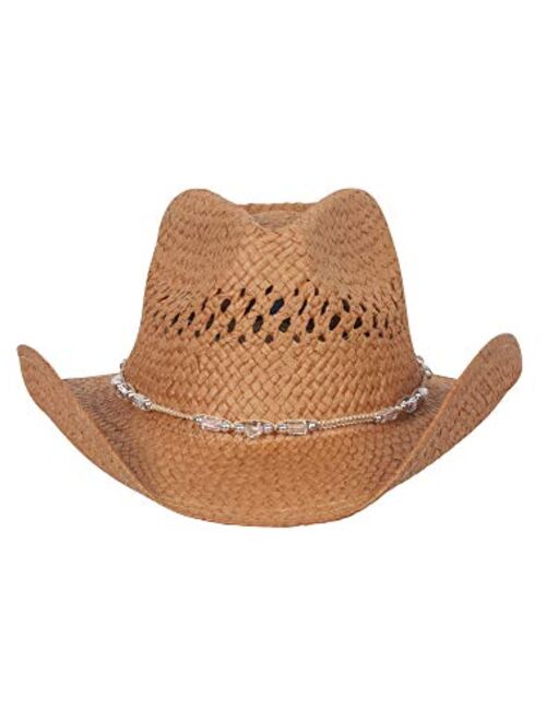 MG Womens Straw Outback Toyo Cowboy Hat