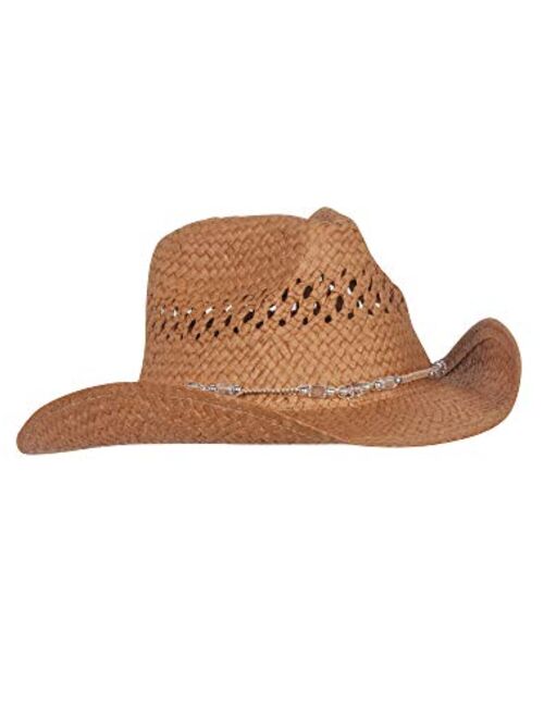 MG Womens Straw Outback Toyo Cowboy Hat