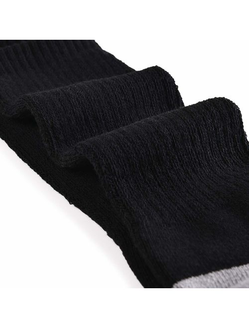 JOURNOW 10 Pairs Men's Cotton Extra Heavy Cushion Crew Socks