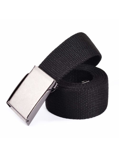 Canvas Adjustable Buckle Web Belt | Cut to Fit Up to 52