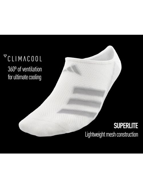 adidas Men's Climacool Superlite Super No Show Socks (3 Pack)