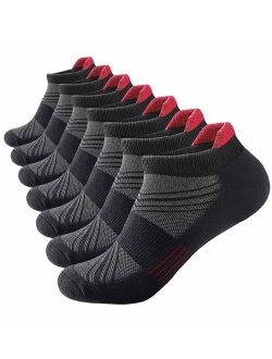 Men's Low Cut Running Sock Cotton 3/7 Pack Performance Comfort No Show Athletic Cushion Socks Tab L and XXL
