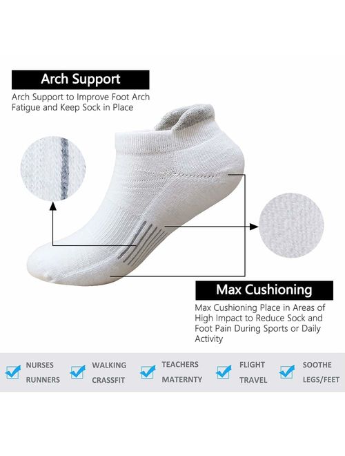 Men's Low Cut Running Sock Cotton 3/7 Pack Performance Comfort No Show Athletic Cushion Socks Tab L and XXL