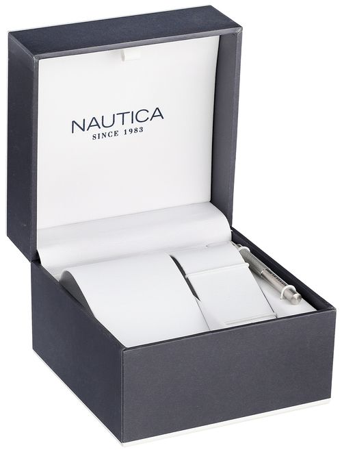 Nautica Men's N14536 NST Stainless Steel Watch with Black Resin Band
