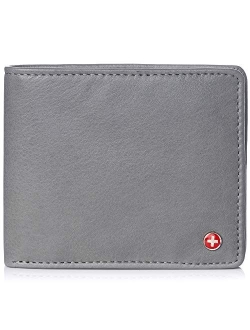 RFID Luka Men's Flip ID Wallet Deluxe Capacity Bifold With Divided Bill Section Comes in a Gift Box