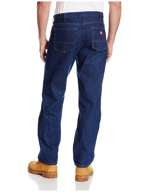 Dickies Occupational Workwear CR393RNB Denim Cotton Relaxed Fit Men's Industrial Jean with Straight Leg, Indigo Blue