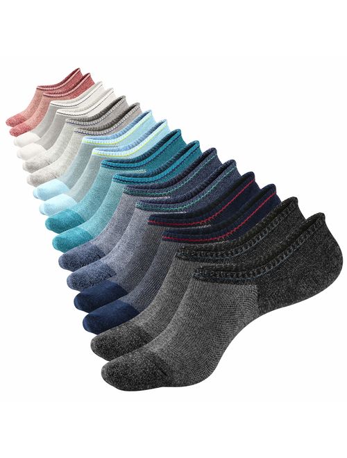M&Z Mens Ankle Low Cut Socks Super Comfy Cotton Casual Non-Slip Socks Upgraded 8 Pairs S M L