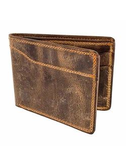 Hanks Bi-Fold Leather Wallet - Holds 8-13 Cards - USA Made, 100-Year Warranty