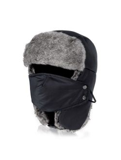 Trooper Trapper Hat Winter Windproof Ski Hat with Ear Flaps and Mask Warm Hunting Hats for Men Women