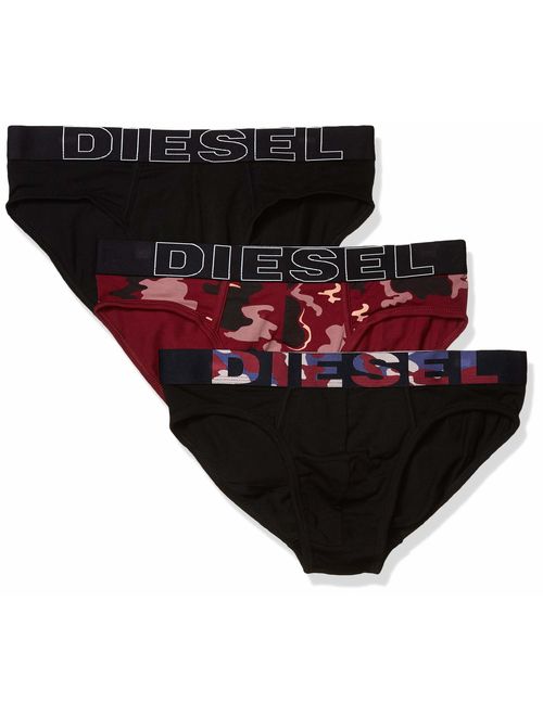 Diesel Men's 3-Pack Andre Cotton Solid Stretch Briefs